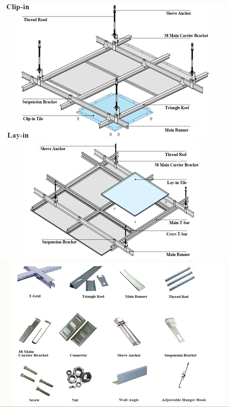 China Pop Acoustic Artistic Aluminum Metal Clip in Design Square Ceiling Tiles 600X600